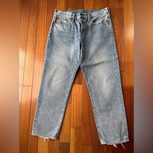 J. Crew Light Blue Denim Boyfriend Jeans with Copper-Tone Button